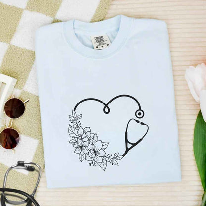 General Nurse Heart Stethoscope Minimal T-shirt