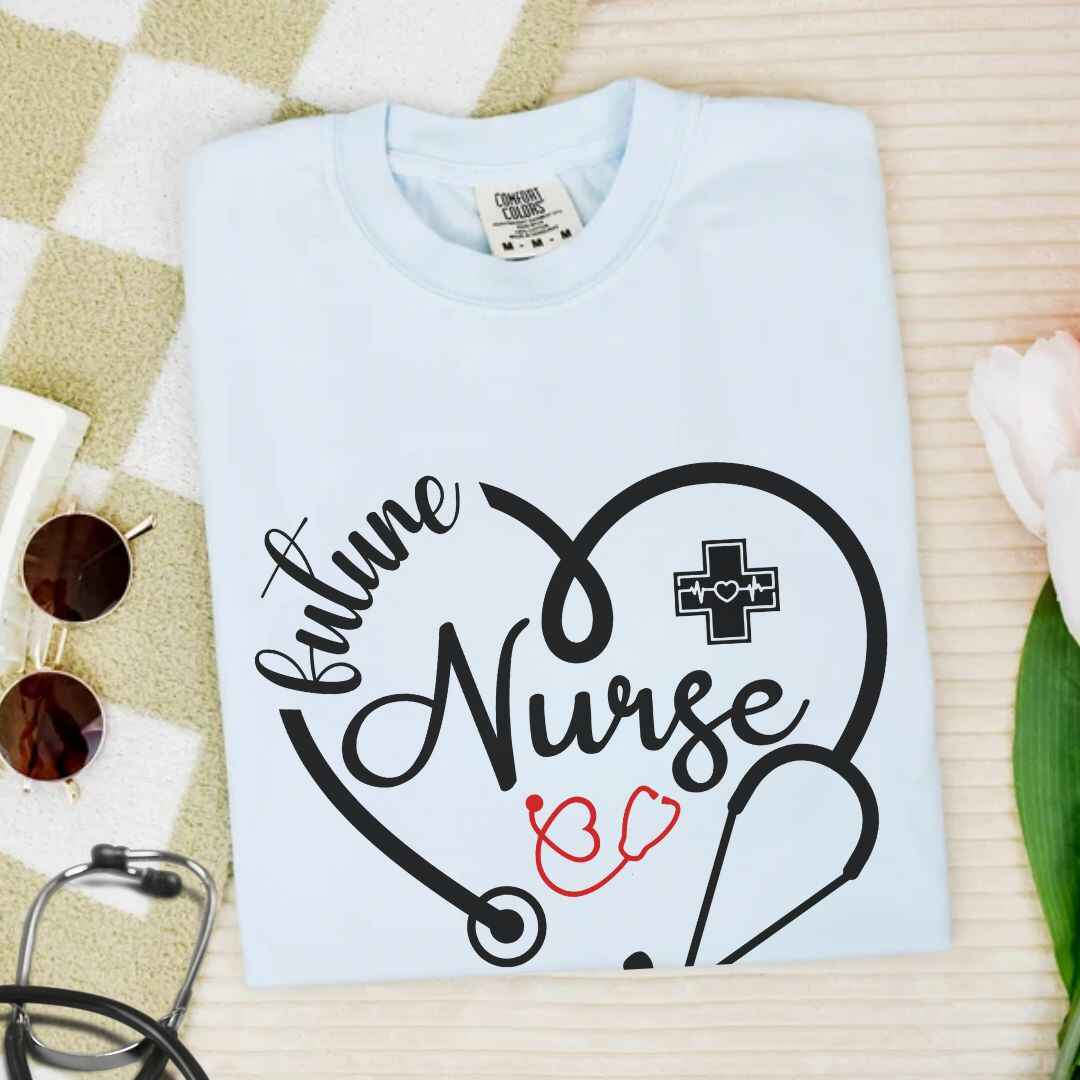 Future Nurse Heart Stethoscope T-shirt