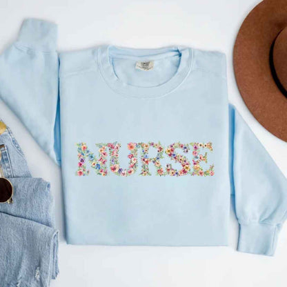 General Nurse Bright Floral Sweatshirt