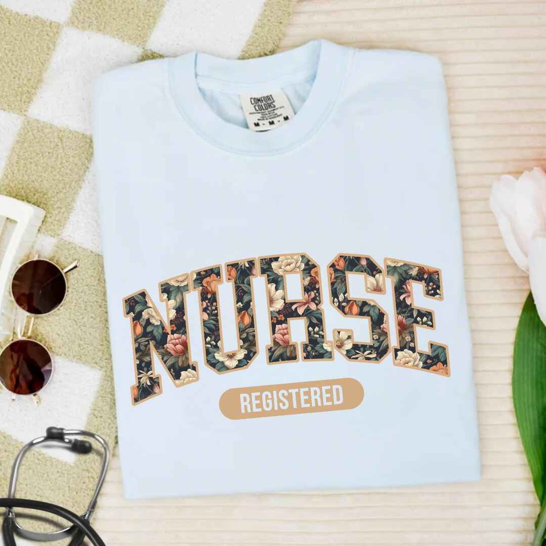 Registered Nurse Fall Floral College T-shirt