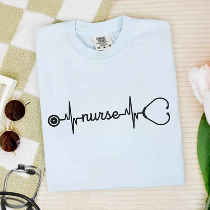 Minimalist Nurse EKG Stethoscope T-shirt