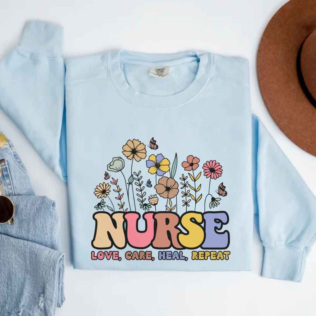 Love, Care, Heal, Repeat Nurse Sweatshirt