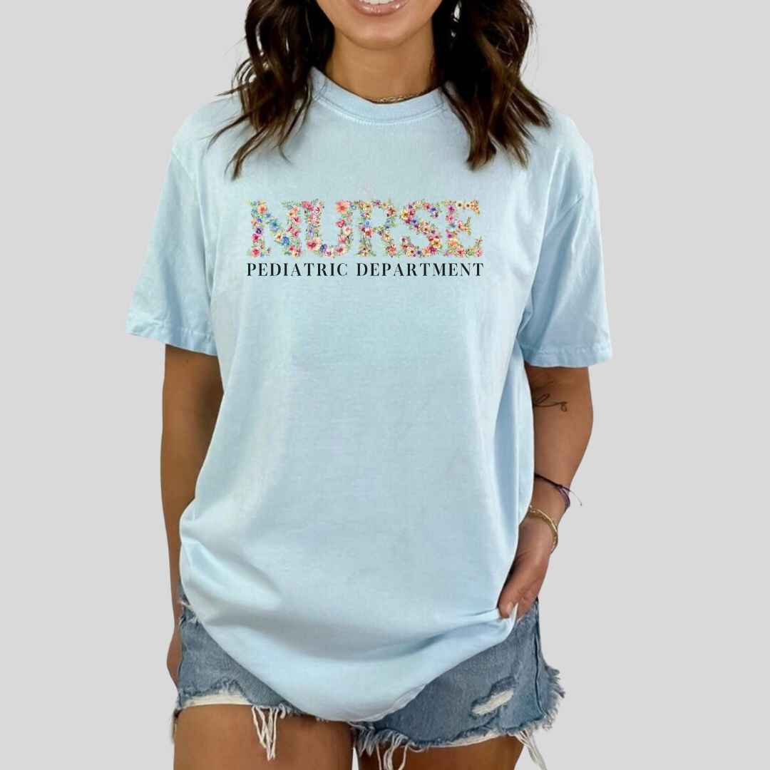 Pediatric Nurse Pediatric Department Floral T-shirt