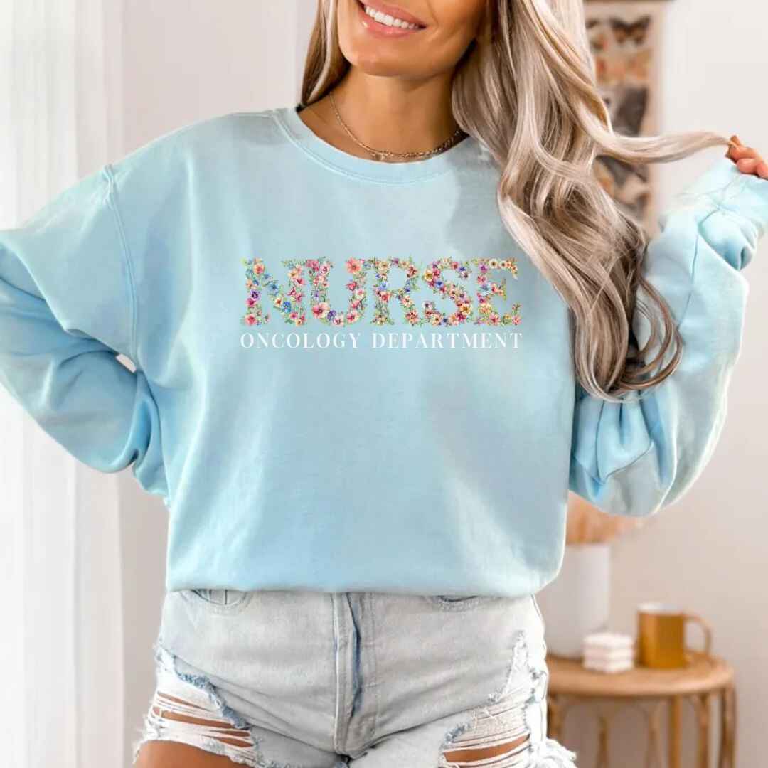 Oncology Nurse Oncology Department Floral Sweatshirt