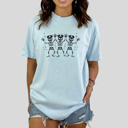 Spooky Dancing Skeletons Funny Nurse T-shirt