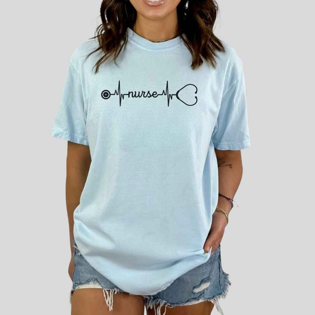 Minimalist Nurse EKG Stethoscope T-shirt