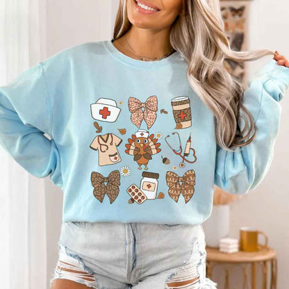 Thanksgiving Fall Nurse Coquette Sweatshirt