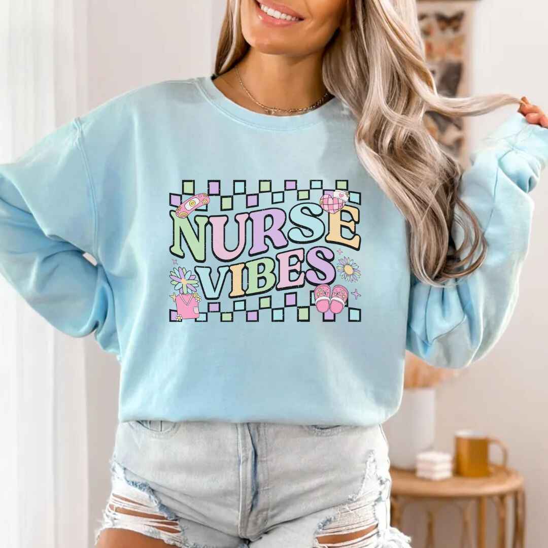 Retro Nurse Vibes Nurse Sweatshirt