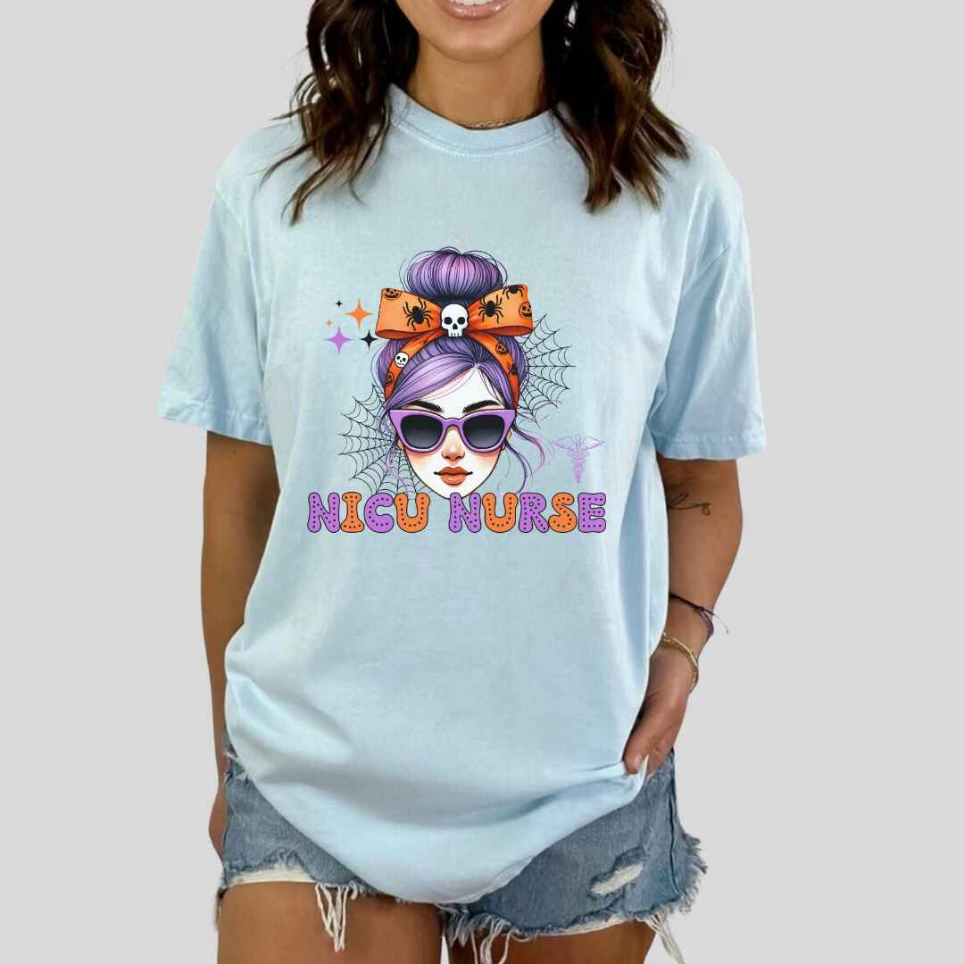 Nicu Neonatal Nurse Messy Hair Halloween T-shirt