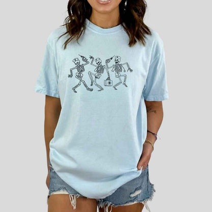 Dancing Skeletons Funny Nurse T-shirt