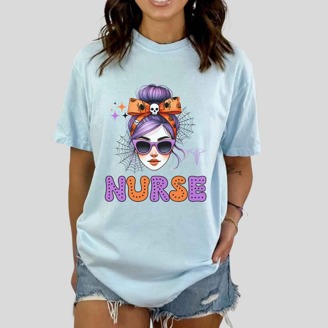 General Nurse Messy Hair Halloween T-shirt