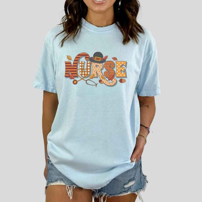 Thanksgiving Fall Nurse T-shirt