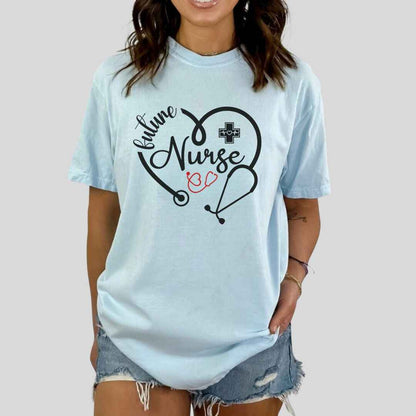 Future Nurse Heart Stethoscope T-shirt