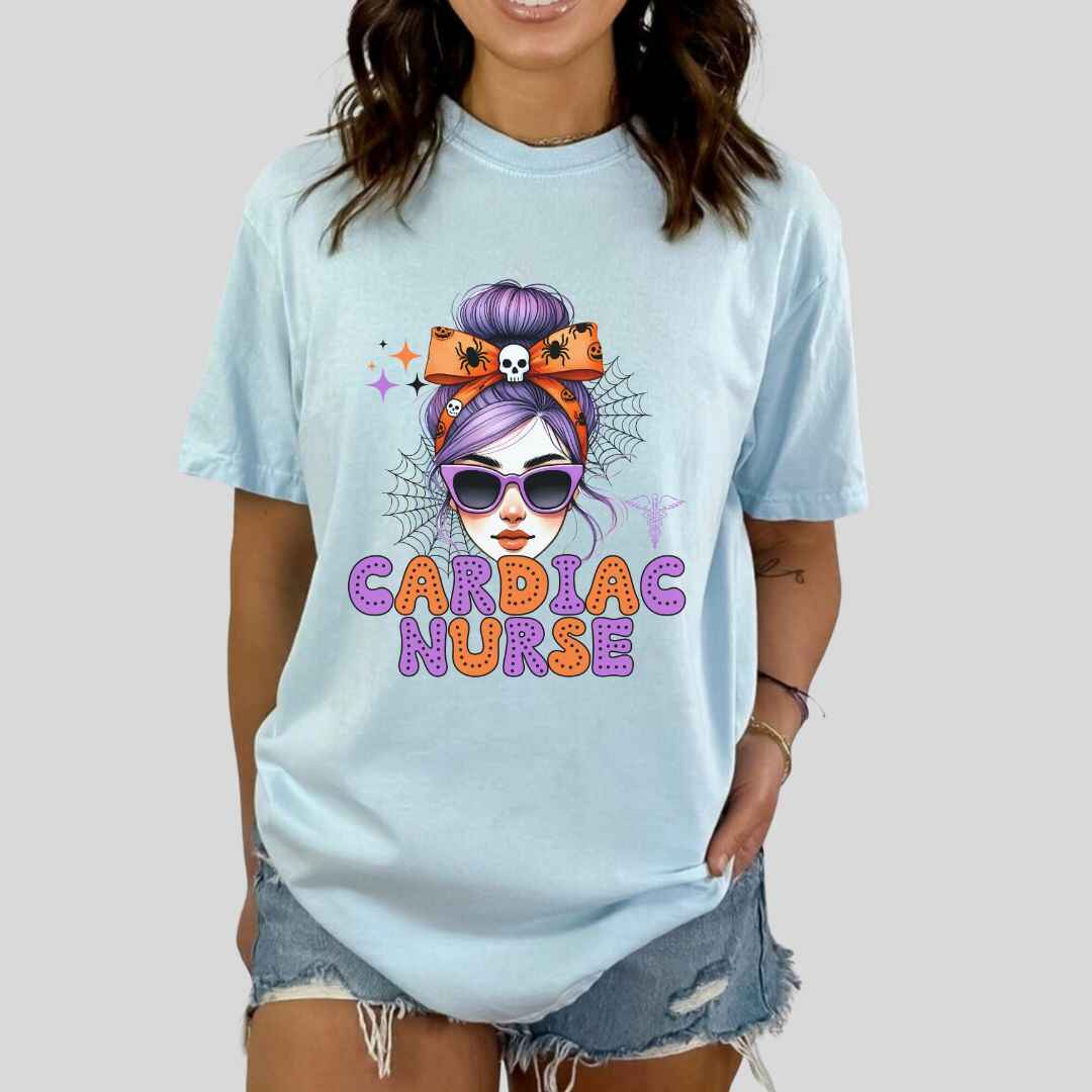 Cardiac Nurse Messy Hair Halloween T-shirt