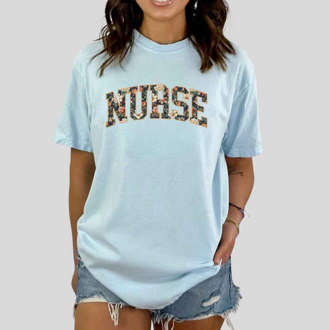 General Nurse Fall Floral College T-shirt