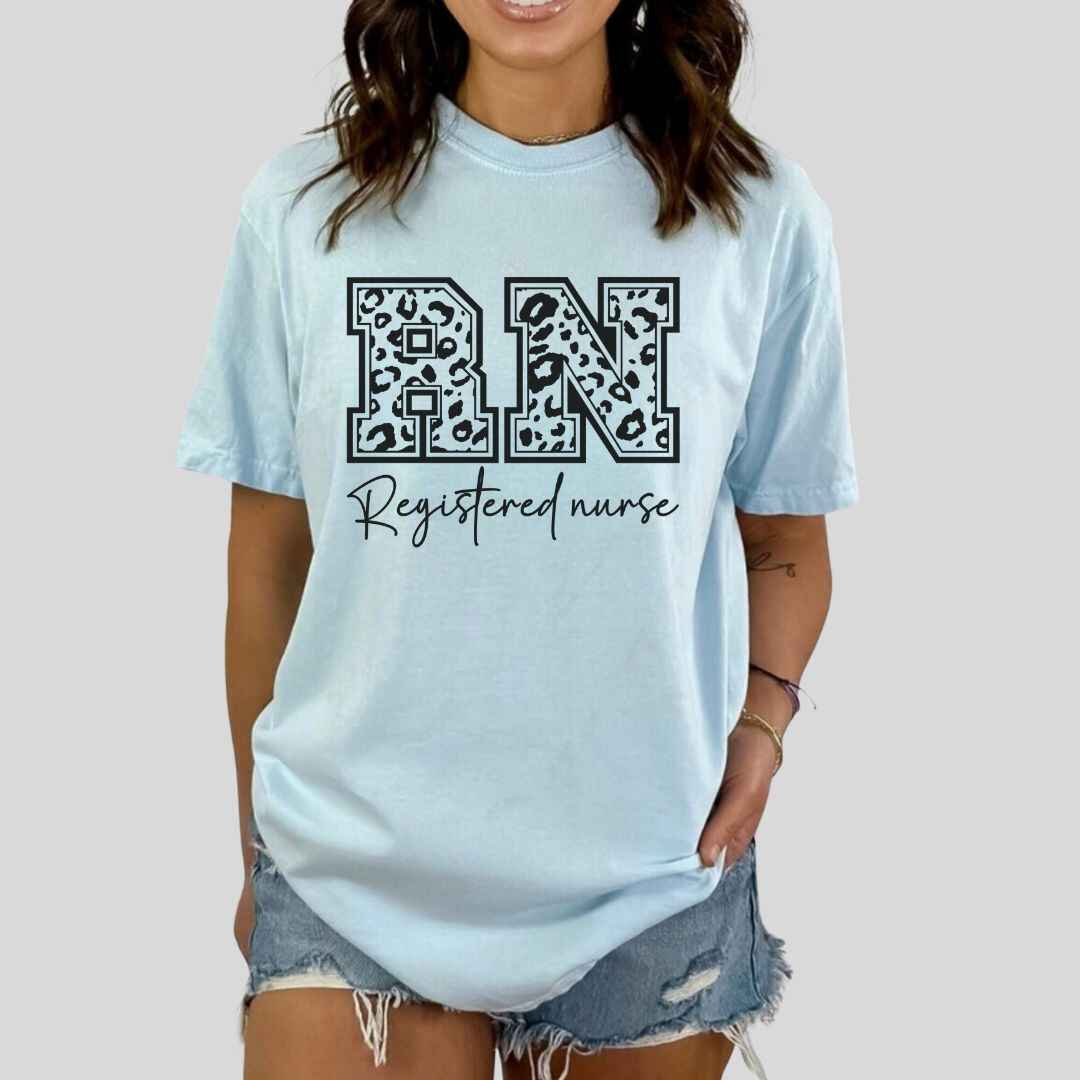 Registered Nurse RN Leopard Print T-shirt