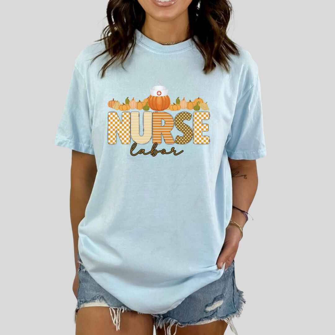 Labor And Delivery L&D Pumpkin Fall Nurse T-shirt