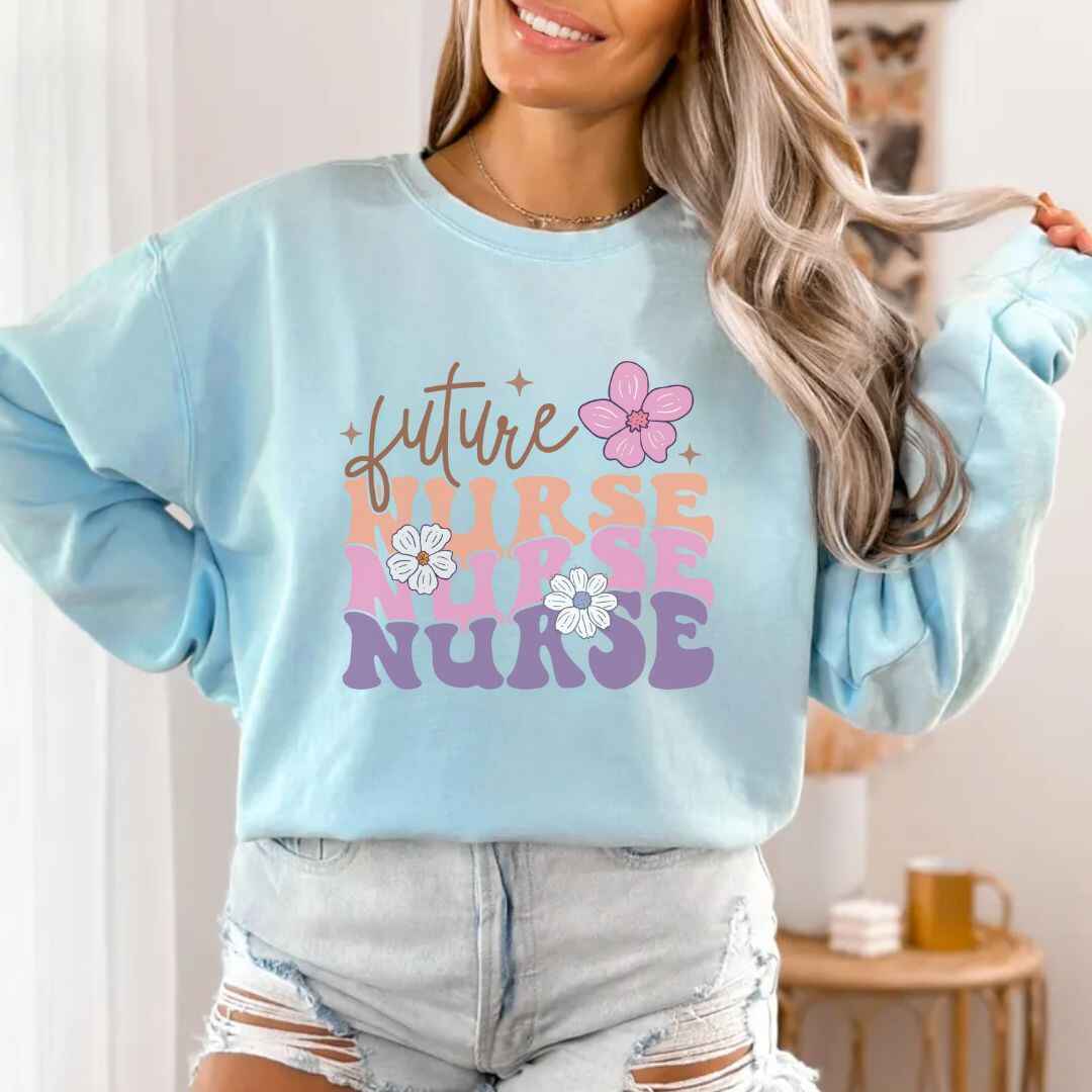 Retro Wavy Future Nurse Sweatshirt