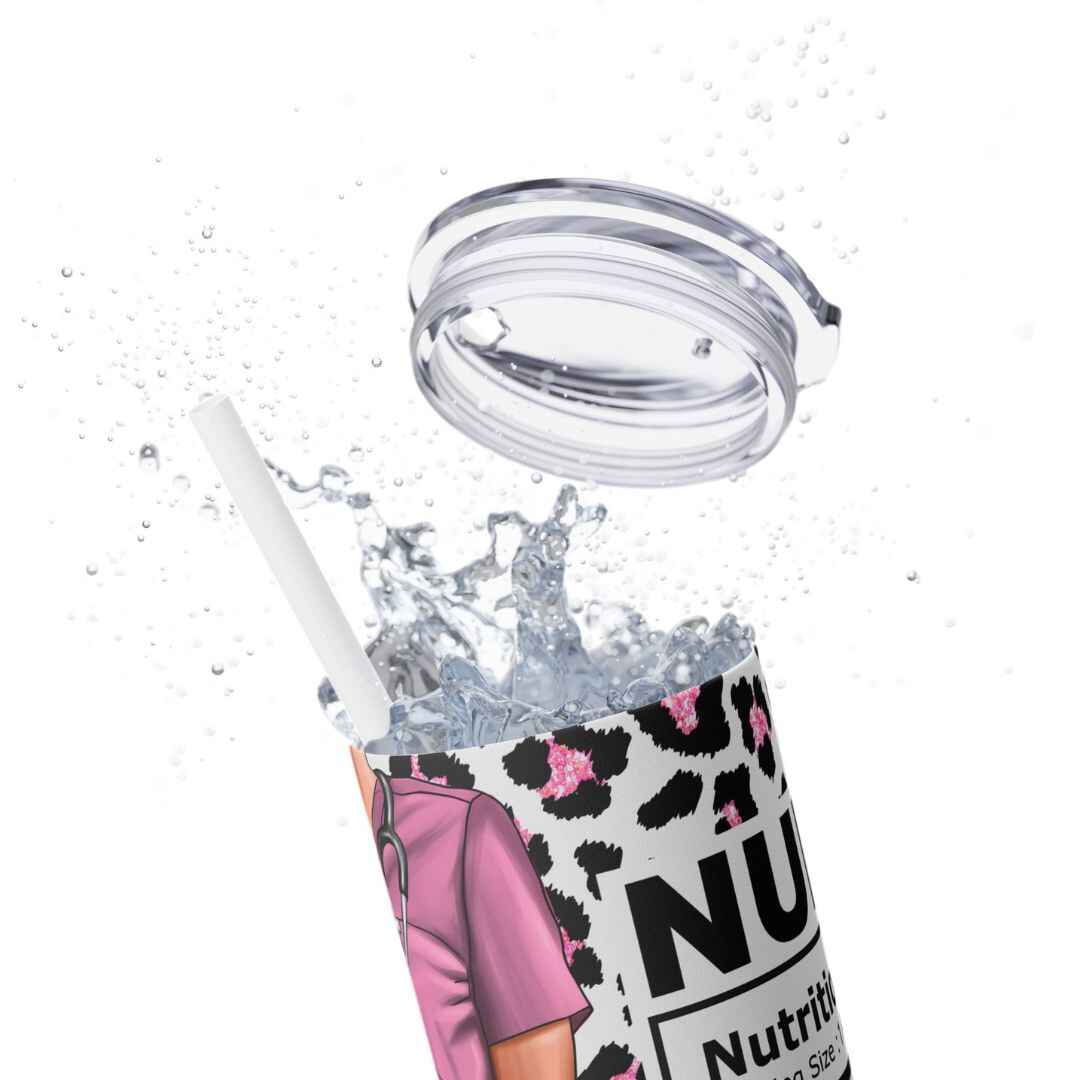 Pink Leopard Print Nutrition Facts 20oz Tumbler