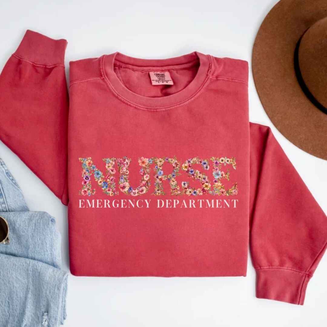 Emergency Nurse Emergency Department Floral Sweatshirt