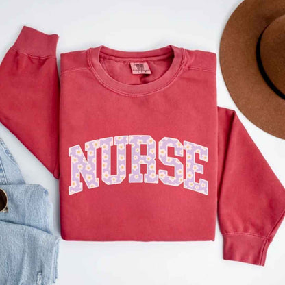 General Nurse Bright Floral College Sweatshirt