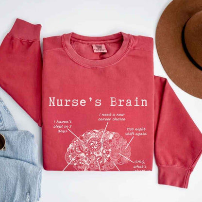 Nurse's Brain Funny Sweatshirt