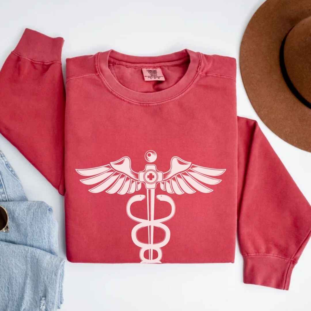 Medical 'Caduceus' Symbol Minimalist Sweatshirt