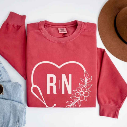 Registered Nurse Heart Stethoscope Sweatshirt