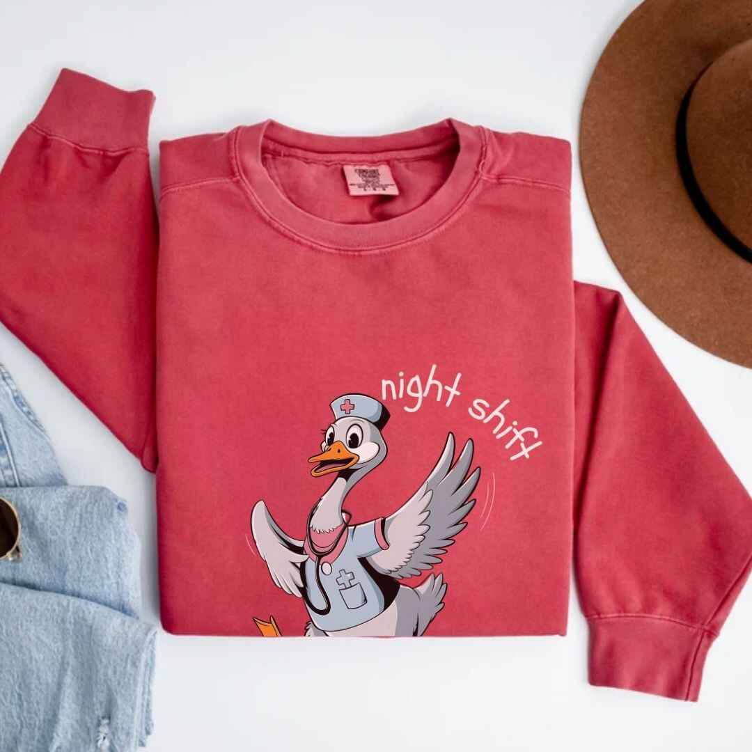 Night Shift Silly Goose Funny Sweatshirt