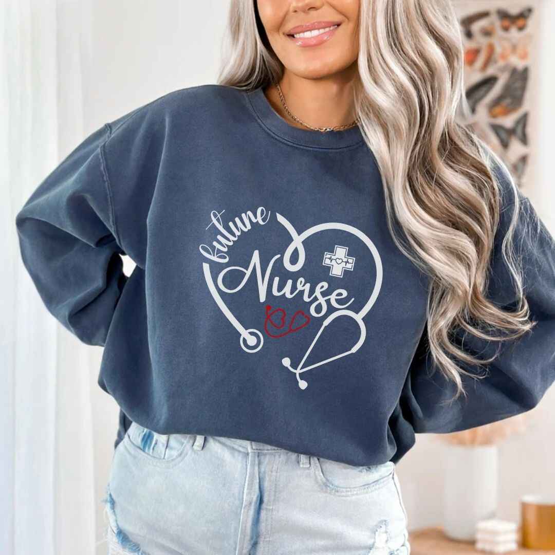 Future Nurse Heart Stethoscope Sweatshirt