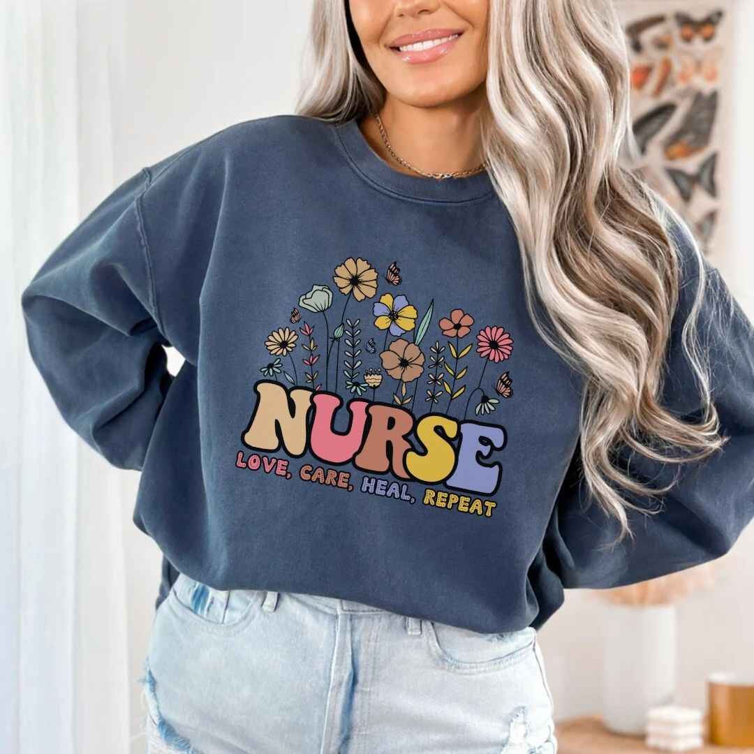 Love, Care, Heal, Repeat Nurse Sweatshirt