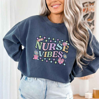 Retro Nurse Vibes Nurse Sweatshirt