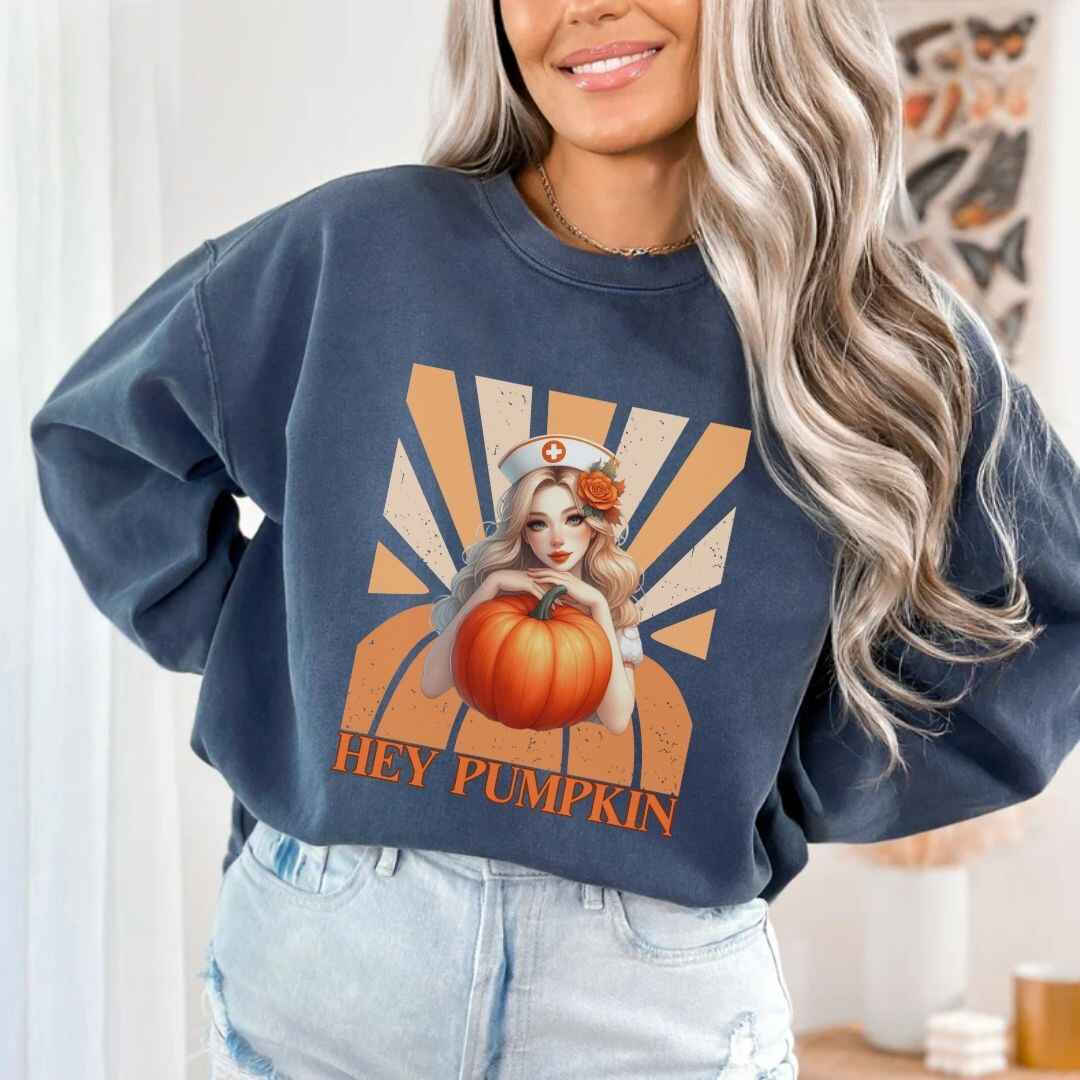 Hey Pumpkin Fall Nurse Sweatshirt