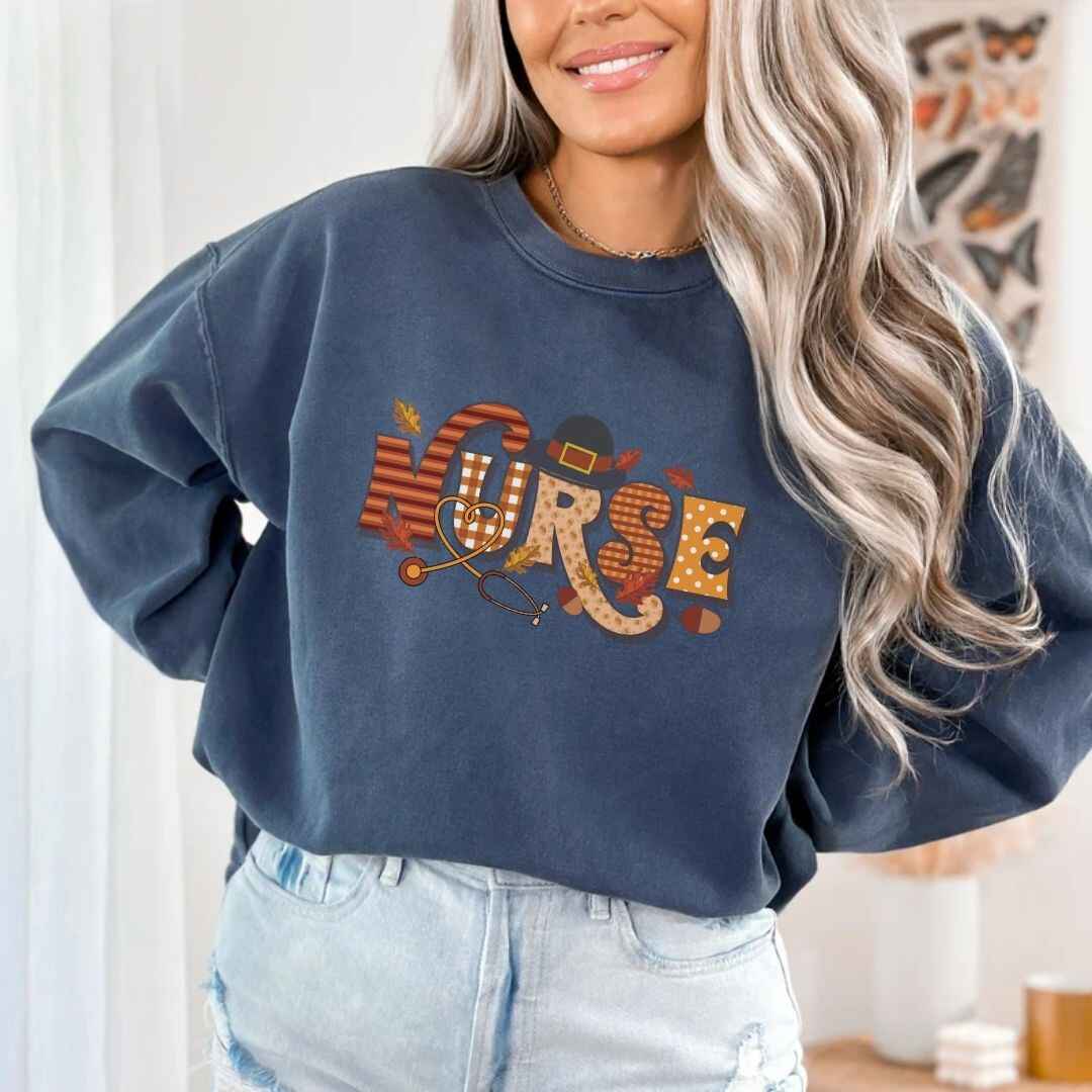 Thanksgiving Fall Nurse Sweatshirt