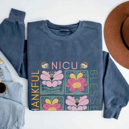 Thankful & Blessed Nicu Neonatal Nurse Fall Sweatshirt