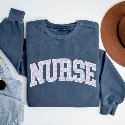 General Nurse Bright Floral College Sweatshirt