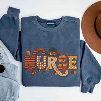 Thanksgiving Fall Nurse Sweatshirt