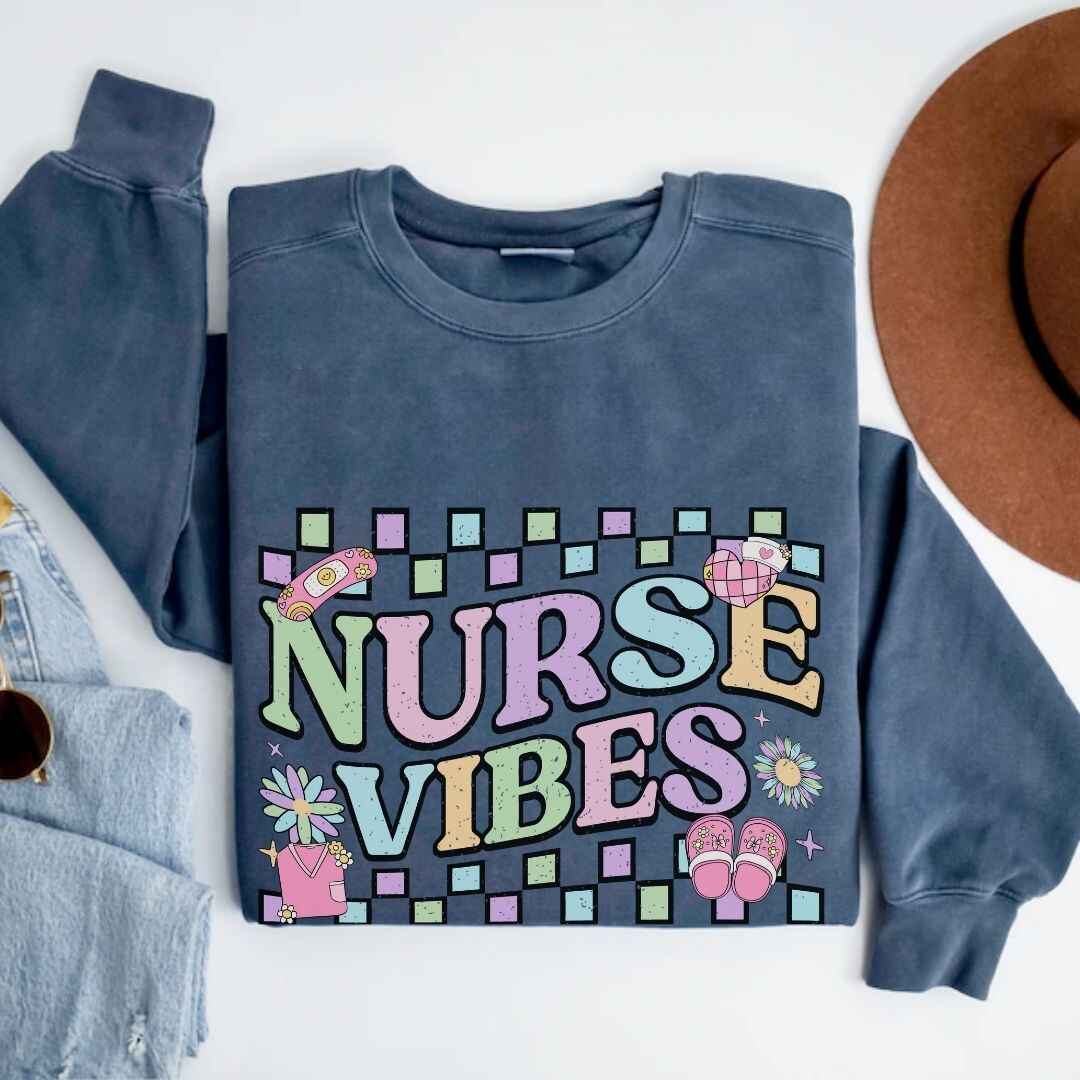 Retro Nurse Vibes Nurse Sweatshirt