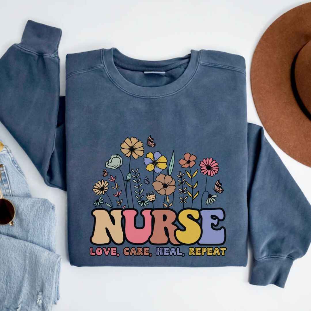 Love, Care, Heal, Repeat Nurse Sweatshirt