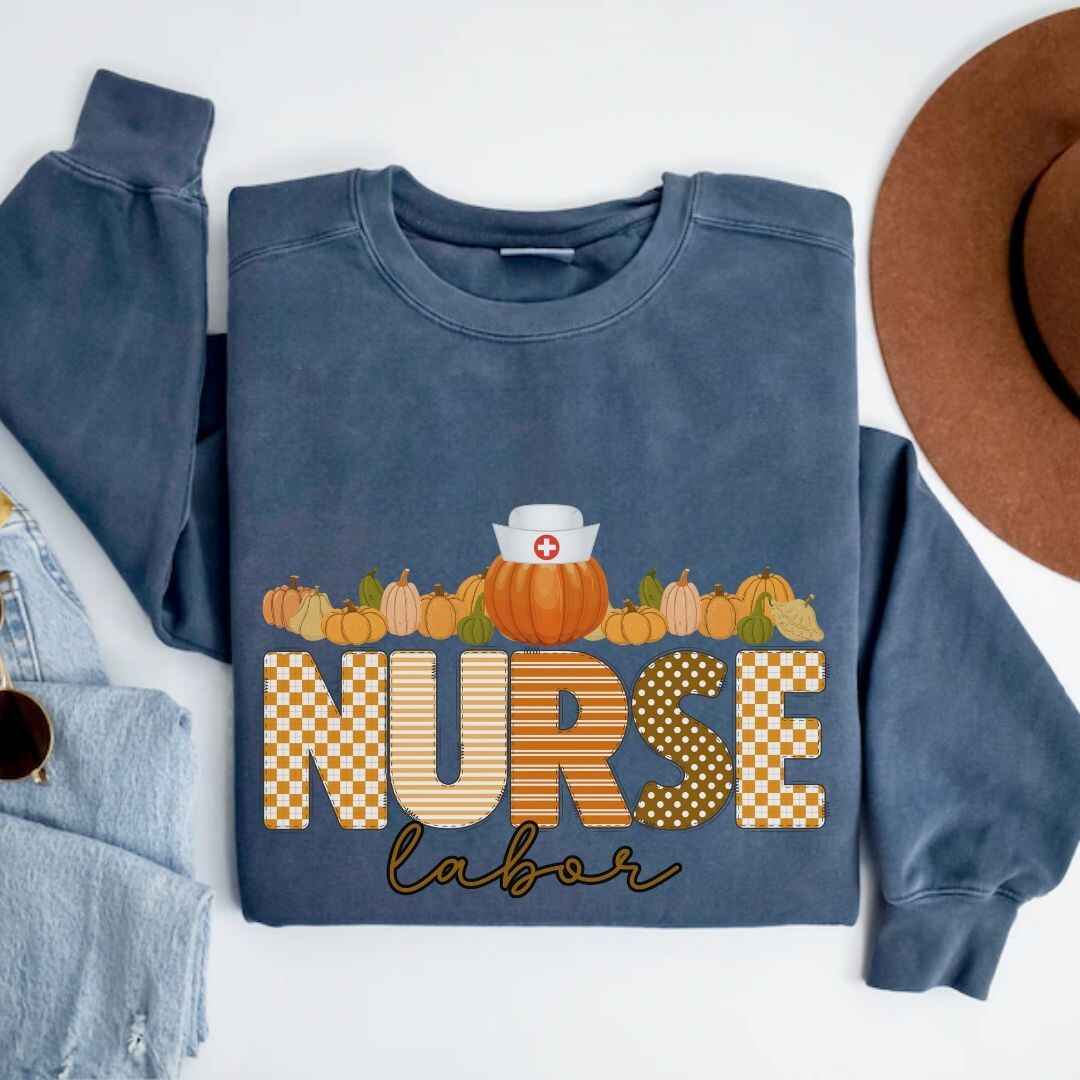 Labor And Delivery L&D Pumpkin Fall Nurse Sweatshirt