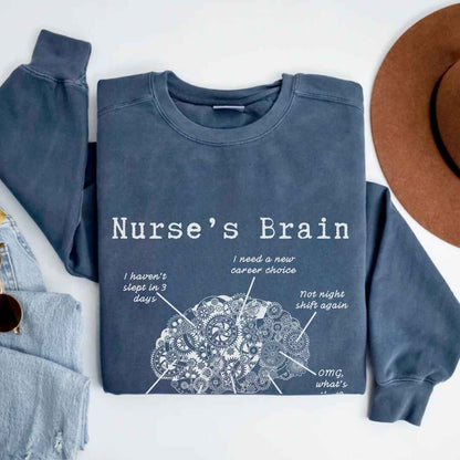 Nurse's Brain Funny Sweatshirt