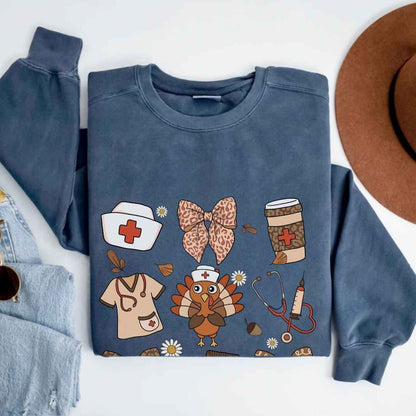 Thanksgiving Fall Nurse Coquette Sweatshirt