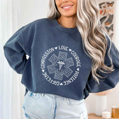 Compassion, Love, Courage Medical Symbol Sweatshirt