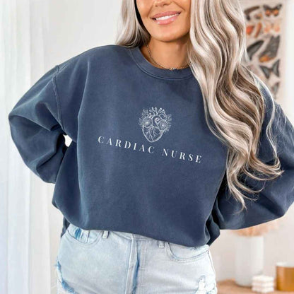 Cardiac Nurse Heart Anatomy Minimalist Sweatshirt