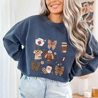 Thanksgiving Fall Nurse Coquette Sweatshirt