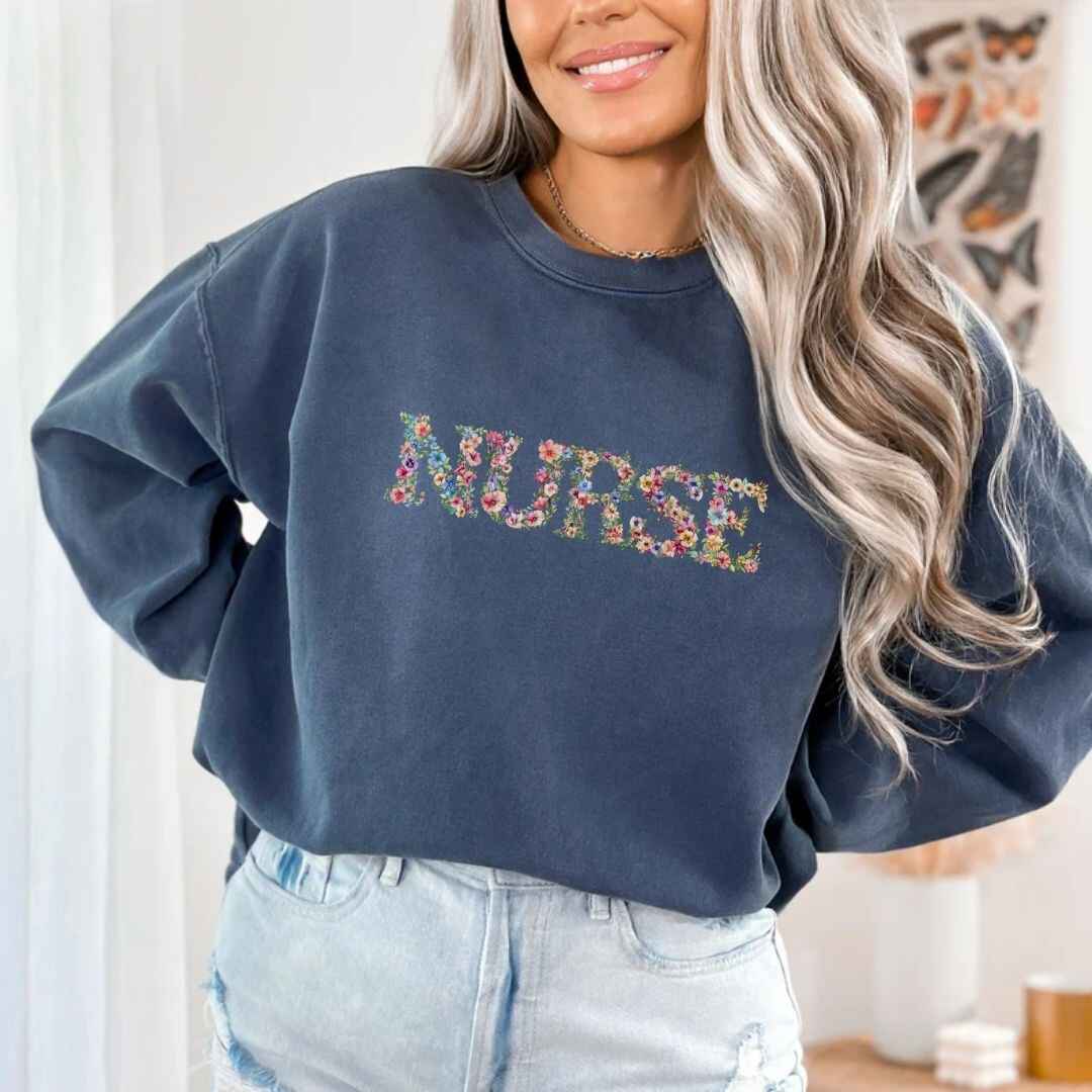 General Nurse Bright Floral Sweatshirt