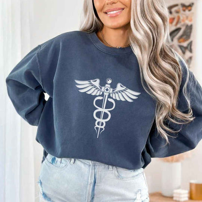 Medical 'Caduceus' Symbol Minimalist Sweatshirt