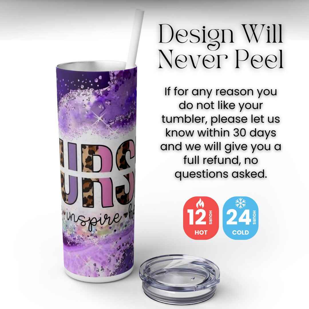 Purple Love, Inspire, Heal 20oz Tumbler