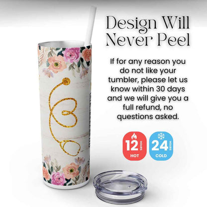 Floral Nutrition Facts 20oz Tumbler