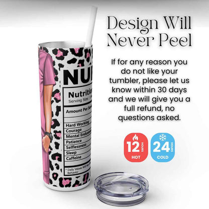 Pink Leopard Print Nutrition Facts 20oz Tumbler